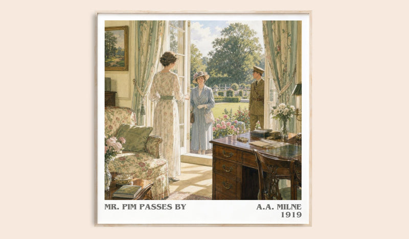 Mr. Pim Passes By literary book poster by A.A. Milne – framed literary art print