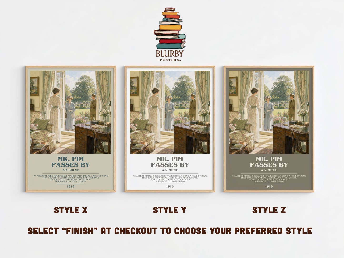Mr. Pim Passes By bookish print in frame leaning in hallway – classic literature wall art