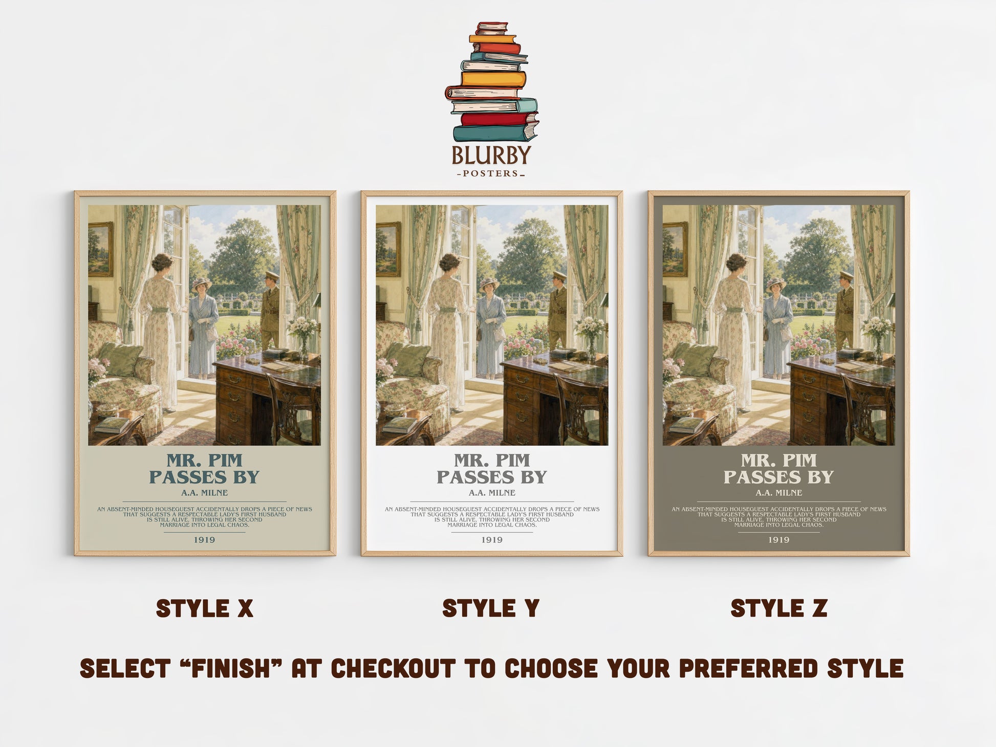Mr. Pim Passes By bookish print in frame leaning in hallway – classic literature wall art