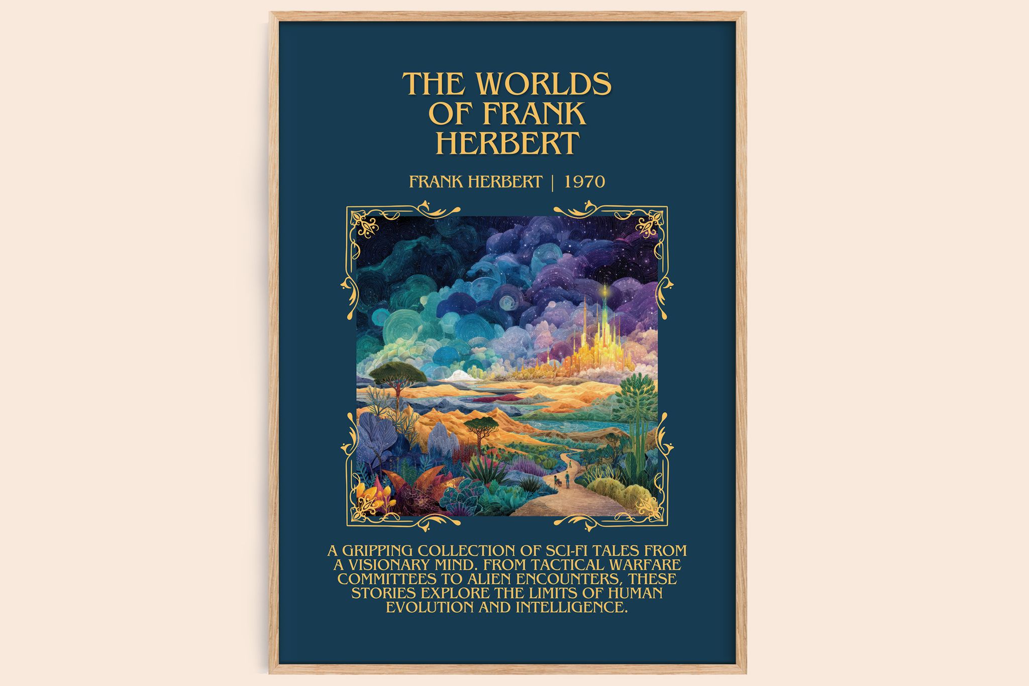 The Worlds Of Frank Herbert Minimalist Book Poster by Frank Herbert