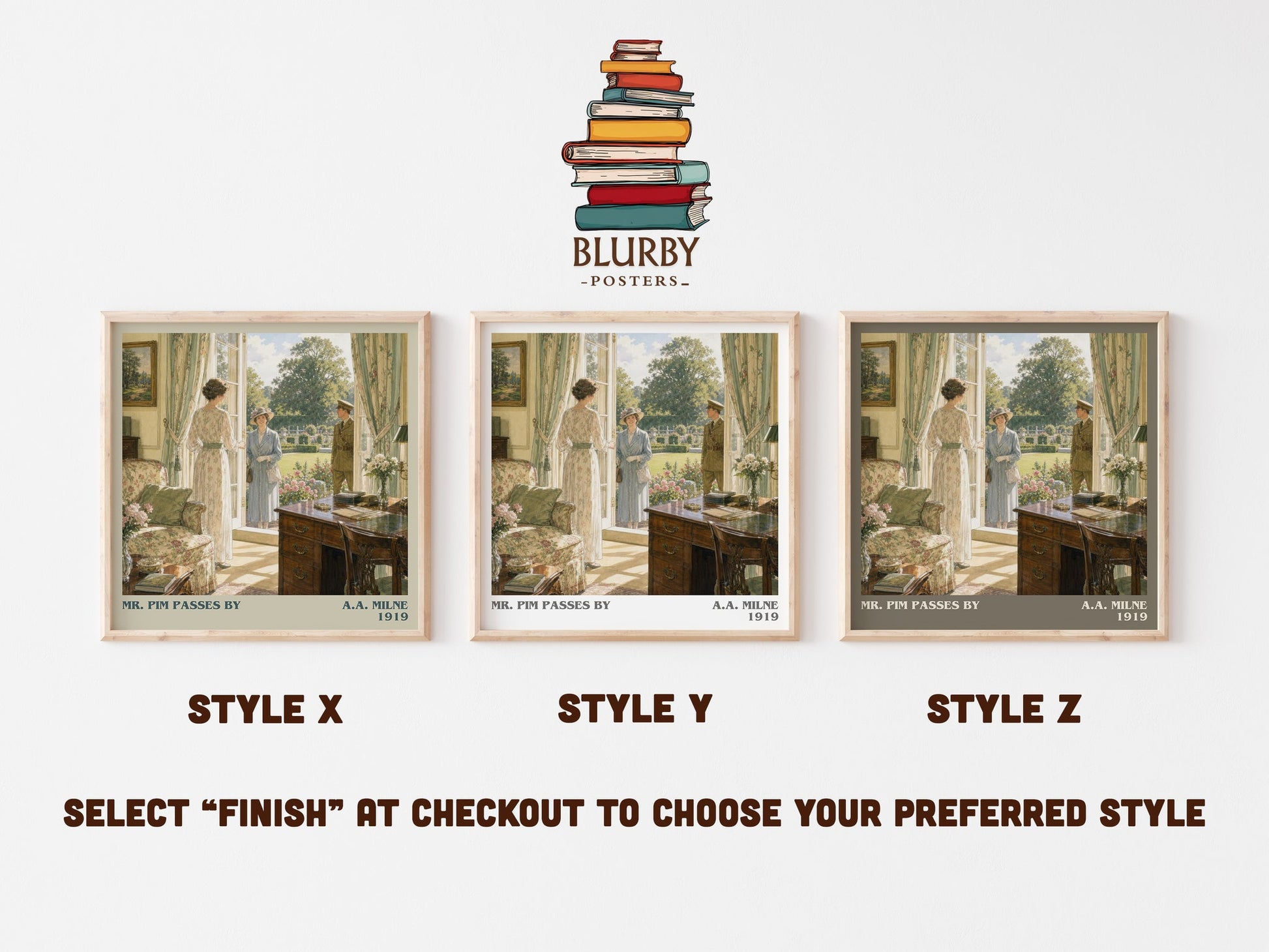 Mr. Pim Passes By literary print in frame leaning in hallway – classic literature wall art