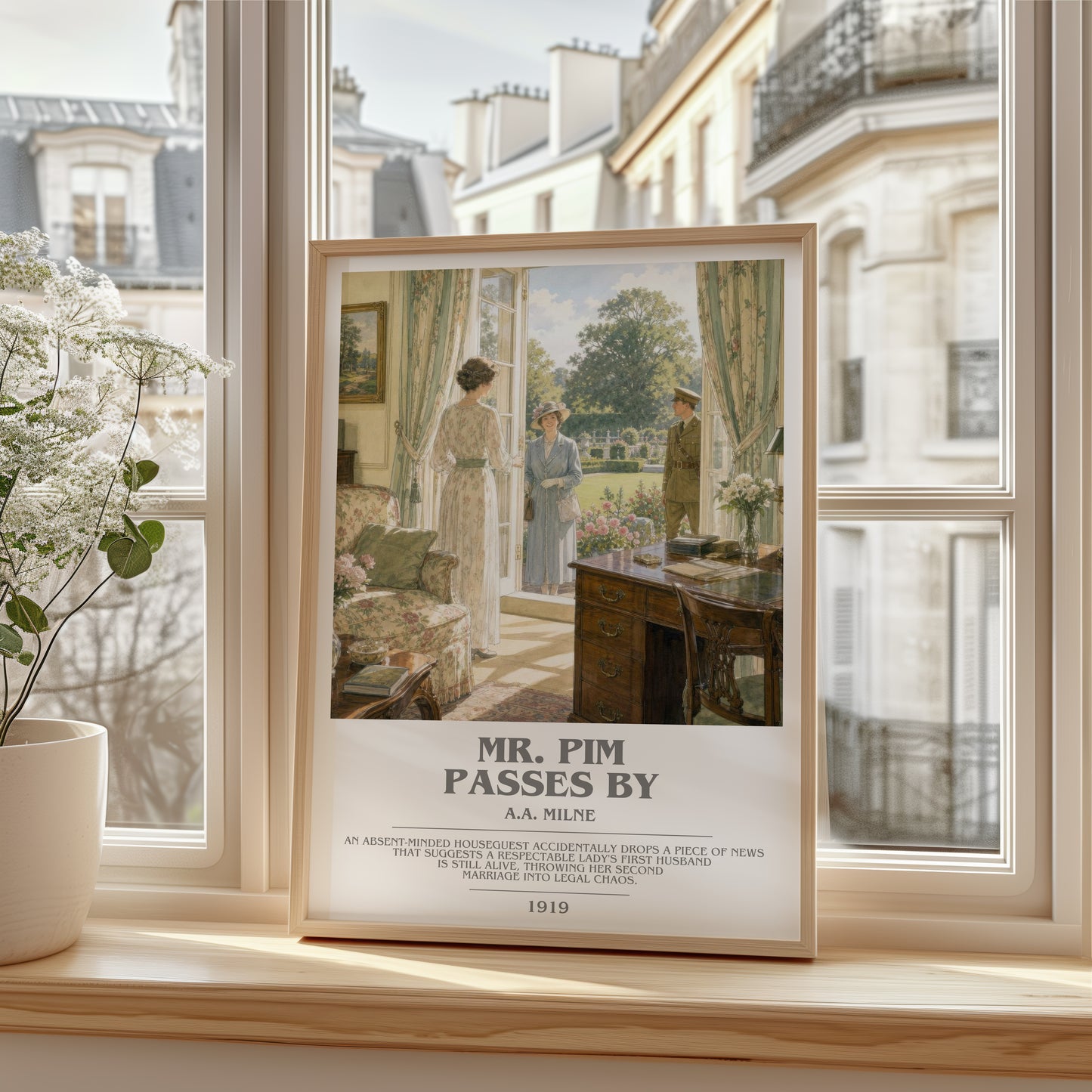 Mr. Pim Passes By bookish poster colour and style options – A.A. Milne book art