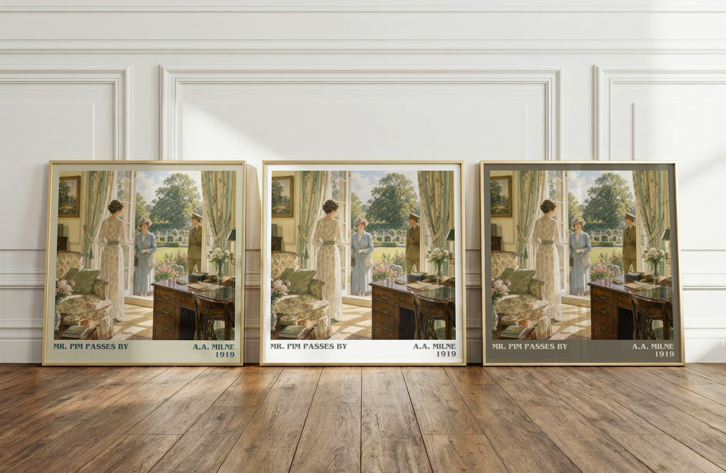 Mr. Pim Passes By literary art print colour and style options – A.A. Milne book art