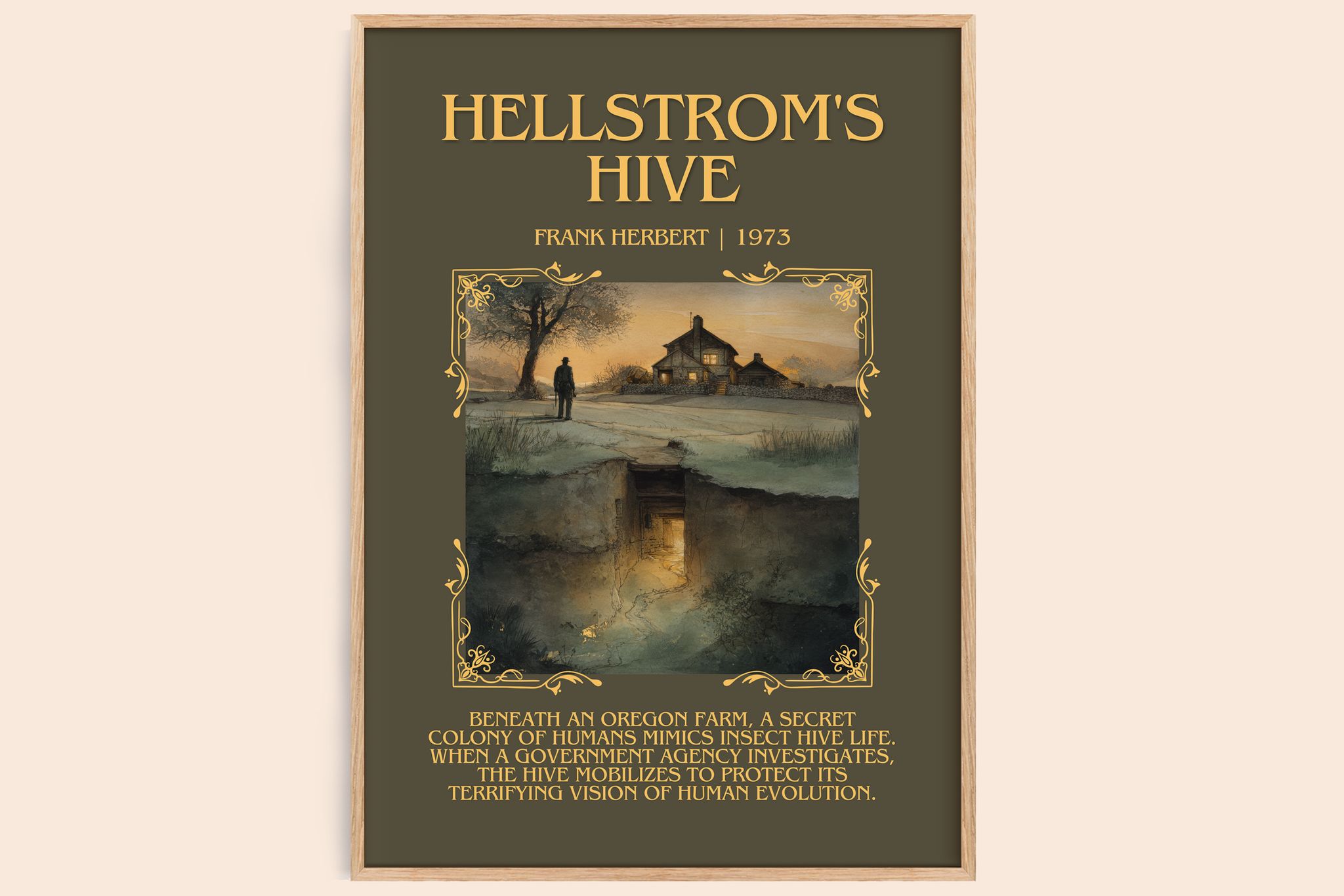 Hellstrom's Hive Minimalist Book Poster by Frank Herbert