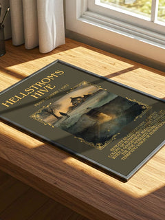 Hellstrom's Hive Minimalist Book Poster by Frank Herbert – print on a sunlit desk