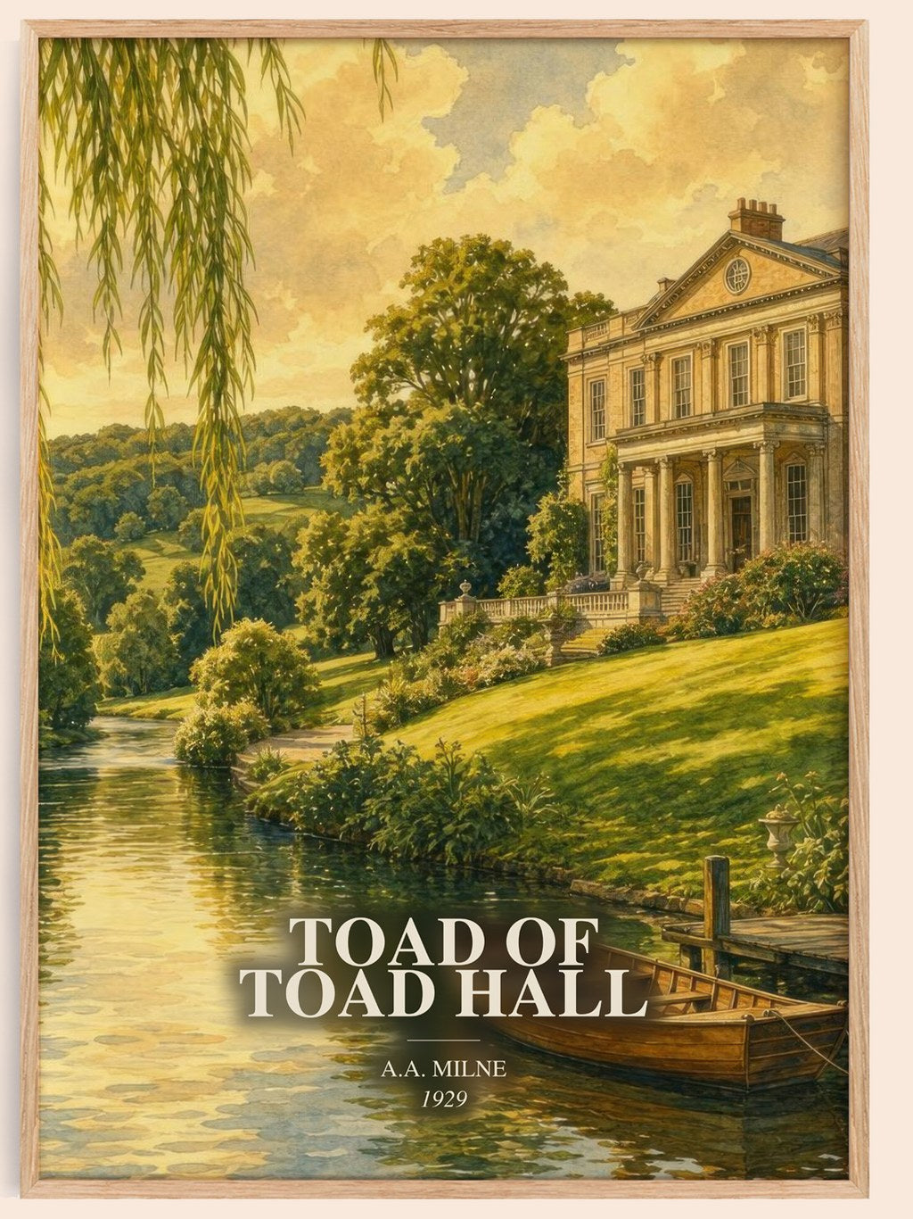 Toad Of Toad Hall watercolour book poster by A.A. Milne – framed literary art print