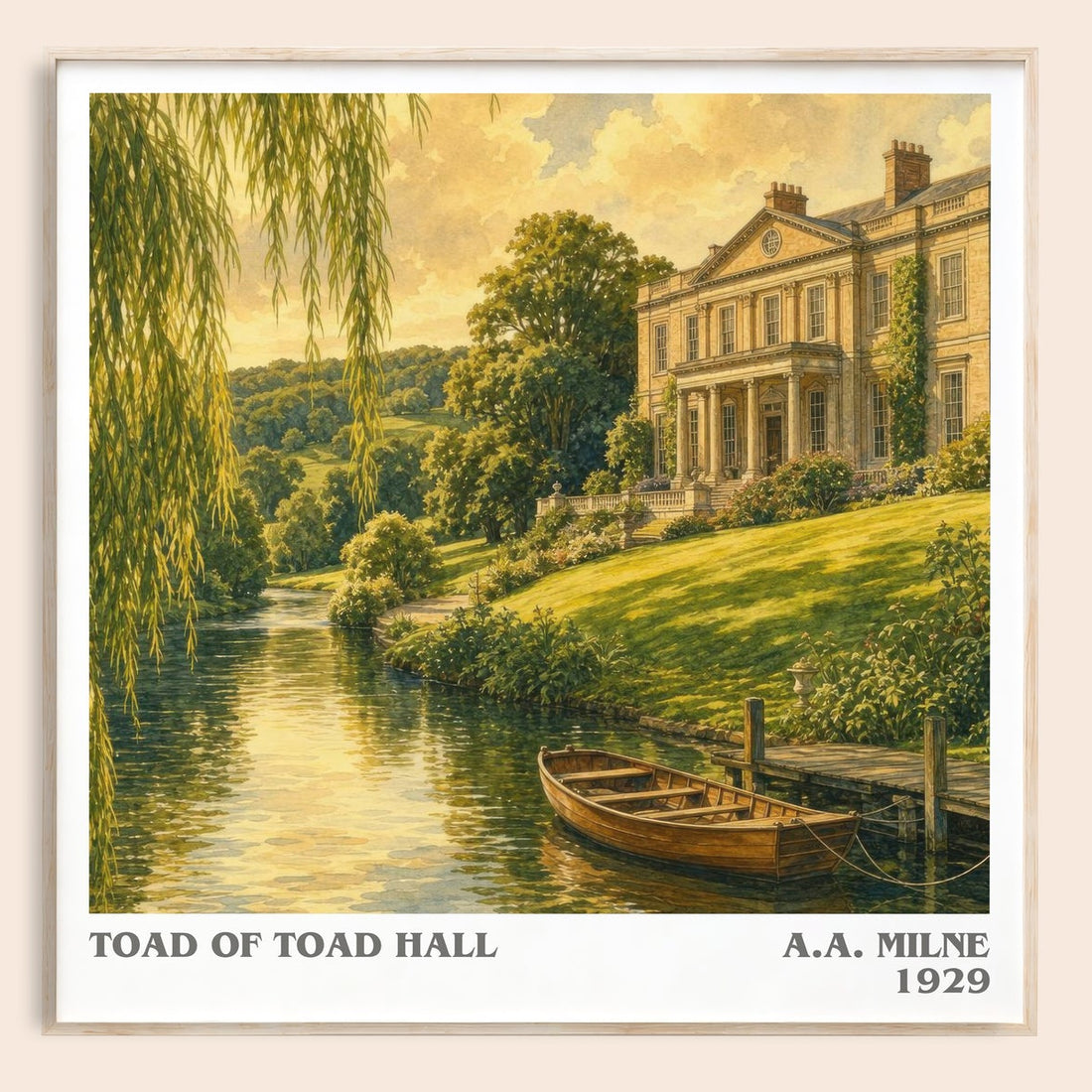 Toad Of Toad Hall literary book poster by A.A. Milne – framed literary art print