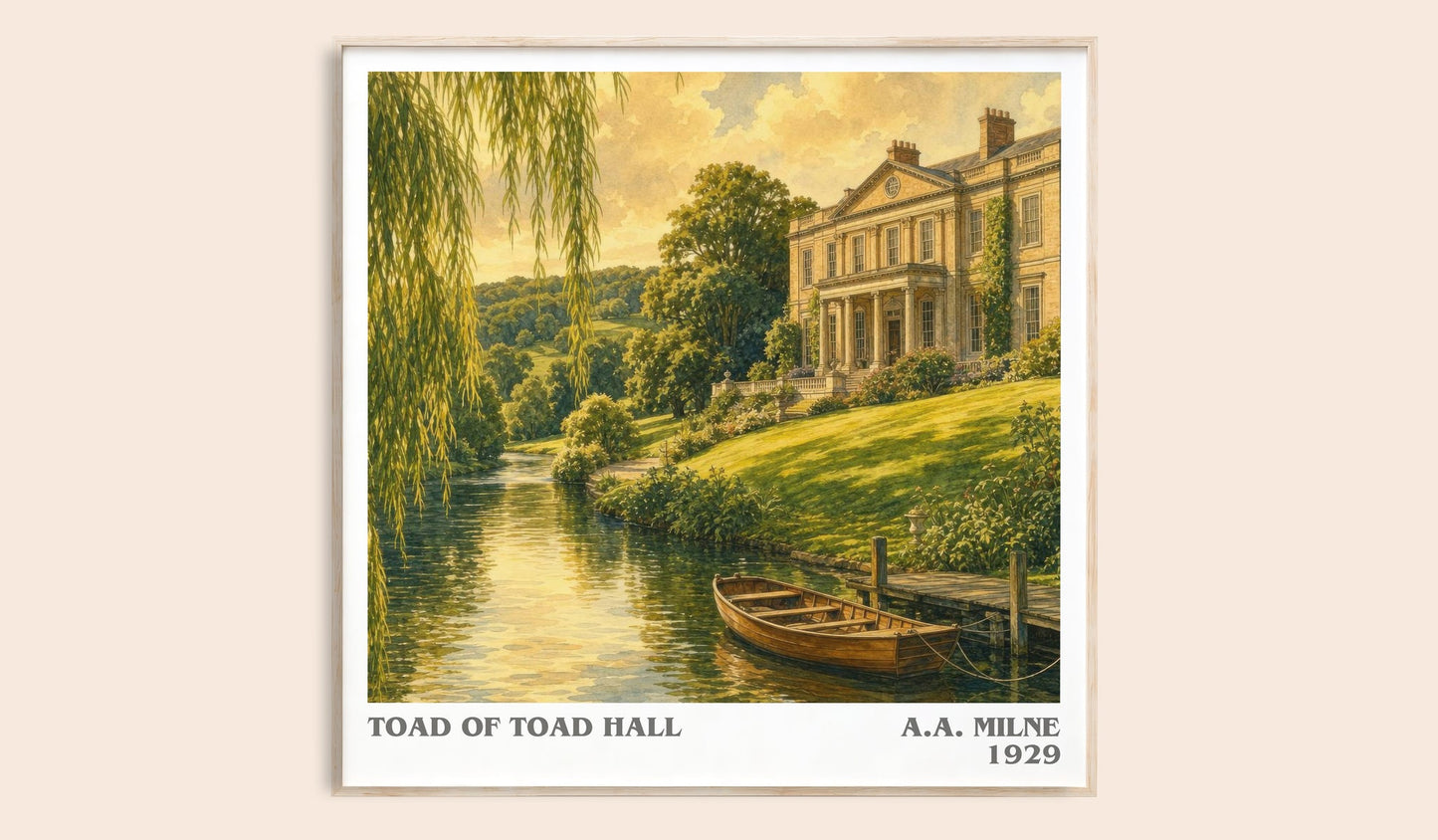 Toad Of Toad Hall literary book poster by A.A. Milne – framed literary art print