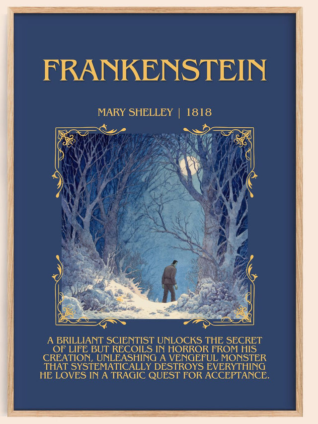 Frankenstein Minimalist Book Poster by Mary Shelley