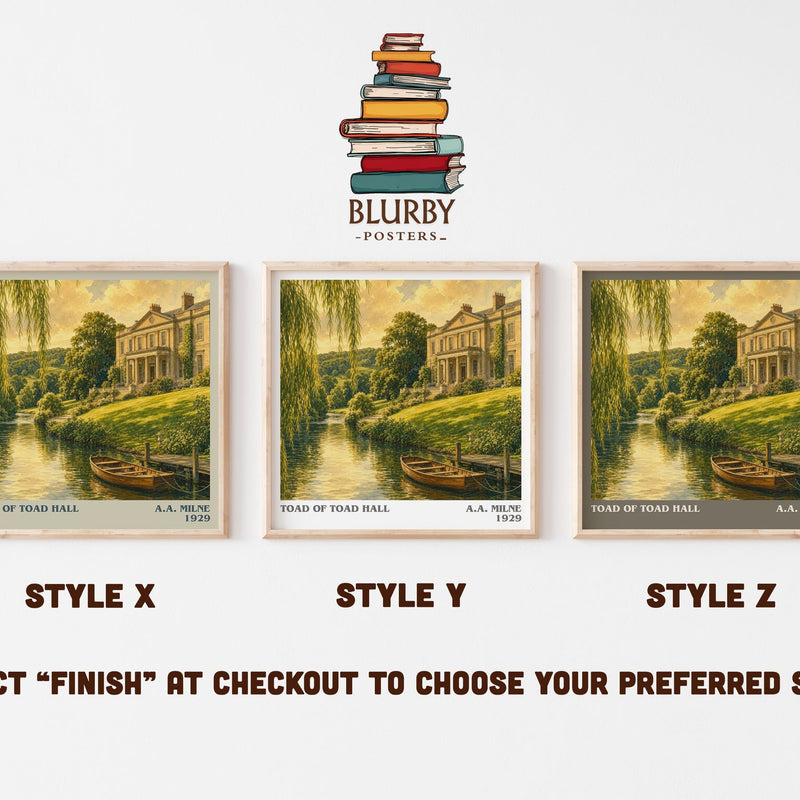 Toad Of Toad Hall literary print in frame leaning in hallway – childrens wall art