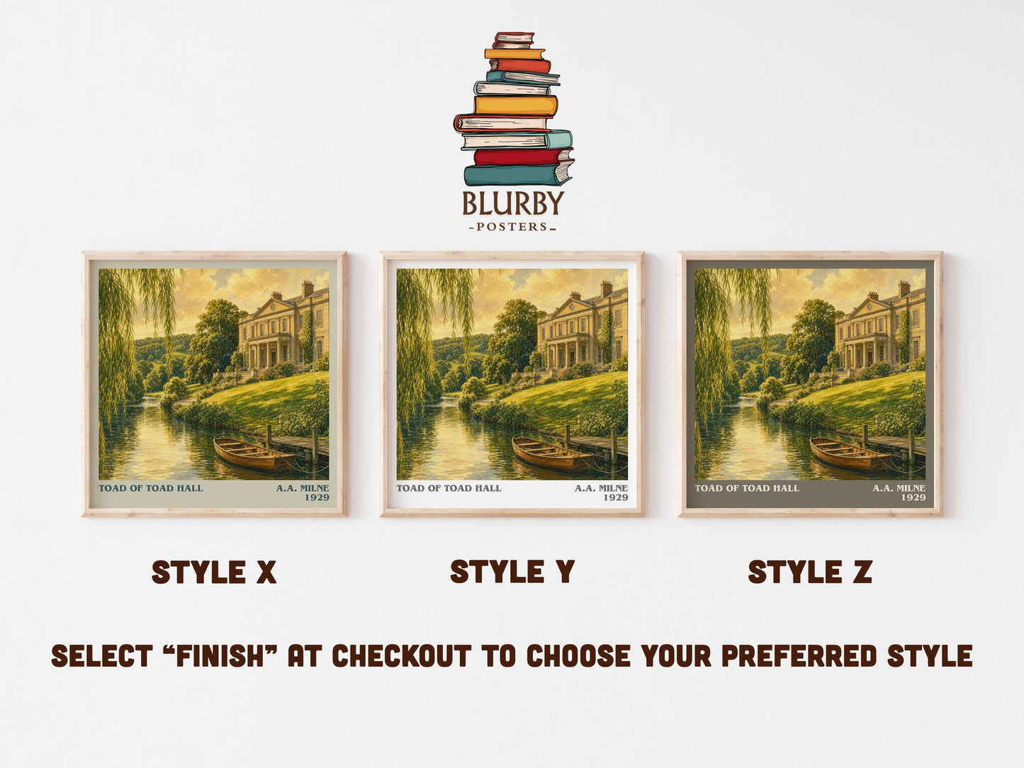 Toad Of Toad Hall literary print in frame leaning in hallway – childrens wall art