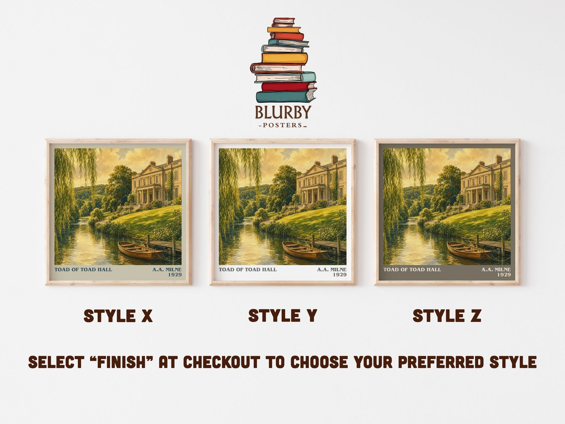 Toad Of Toad Hall literary print in frame leaning in hallway – childrens wall art