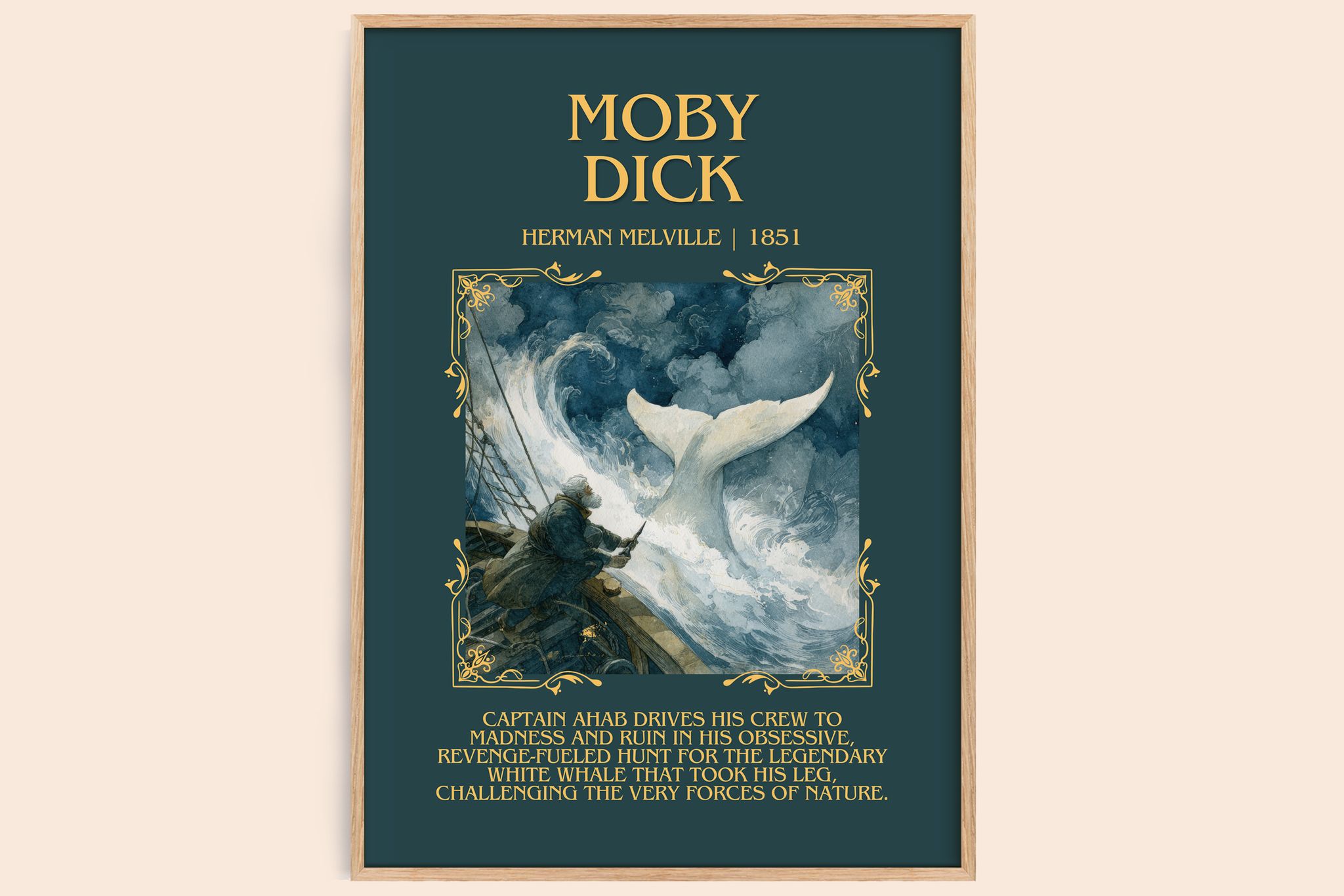 Moby Dick Minimalist Book Poster by Herman Melville