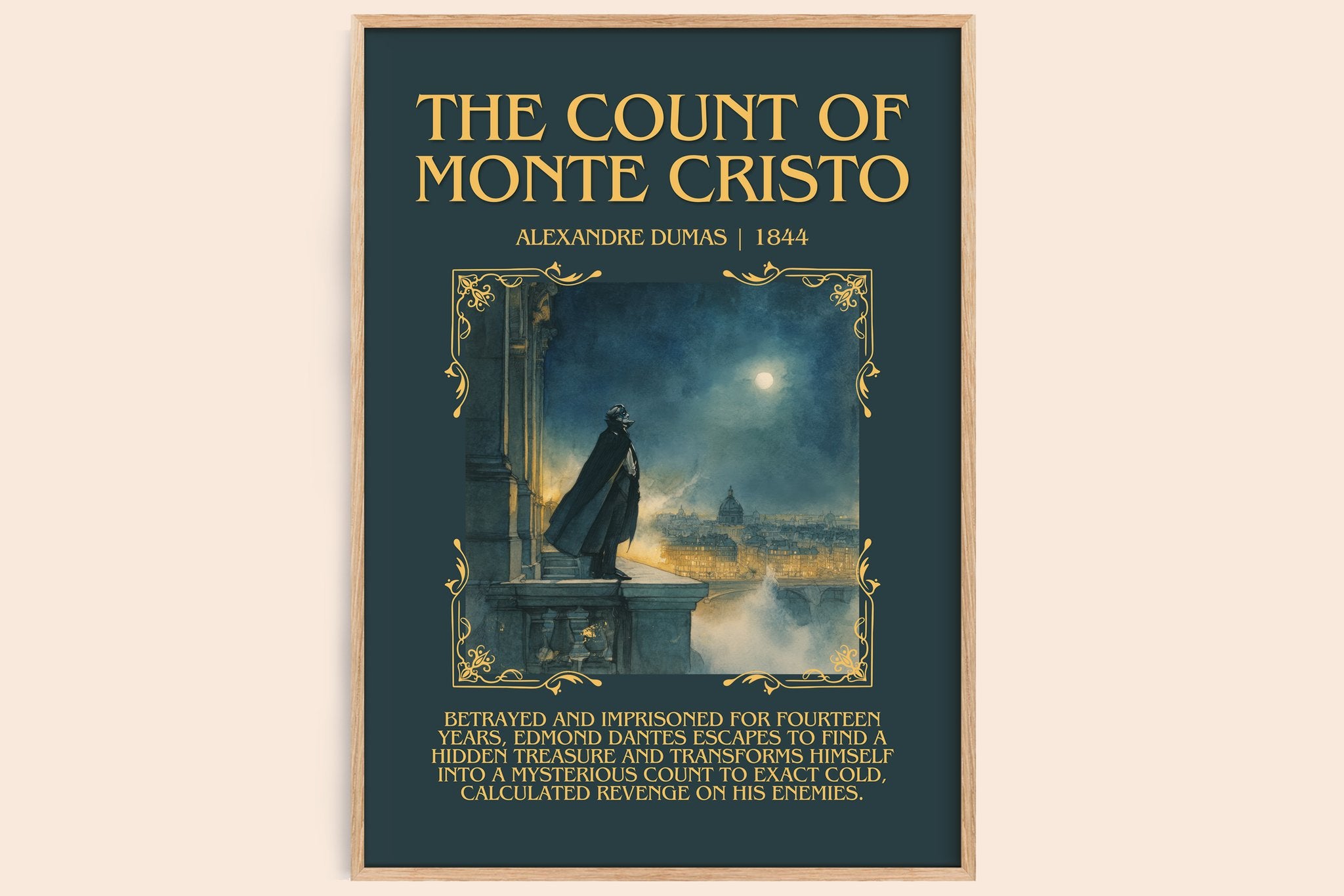 The Count Of Monte Cristo Minimalist Book Poster by Alexandre Dumas