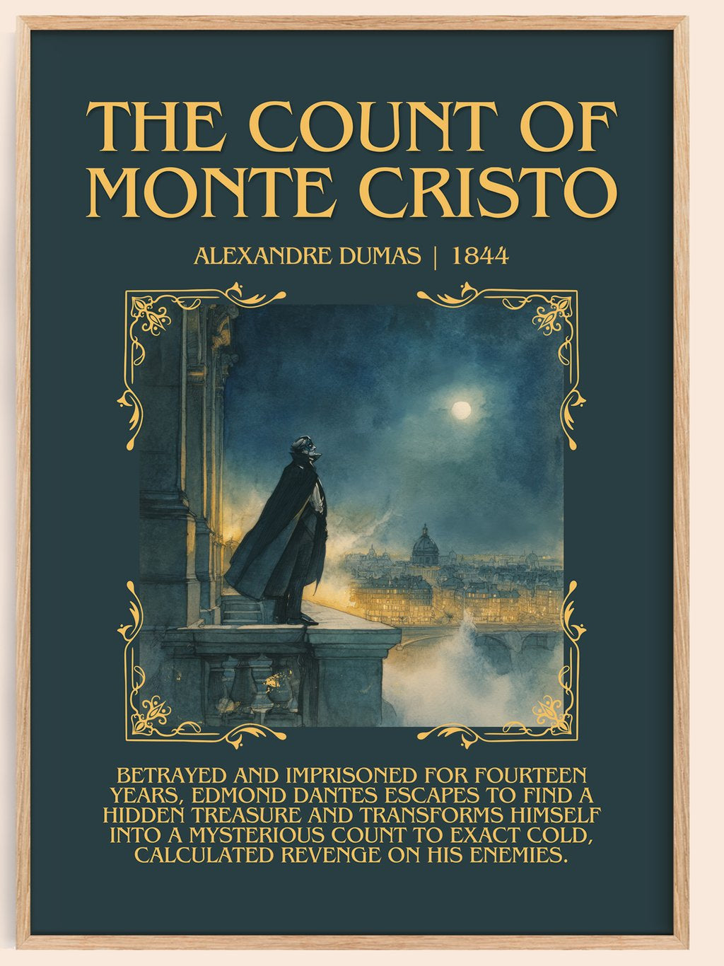 The Count Of Monte Cristo Minimalist Book Poster by Alexandre Dumas – book poster