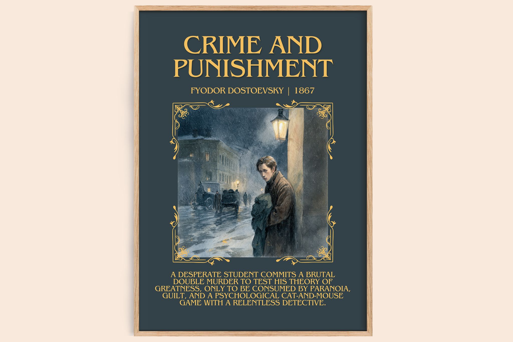 Crime And Punishment Minimalist Book Poster by Fyodor Dostoevsky
