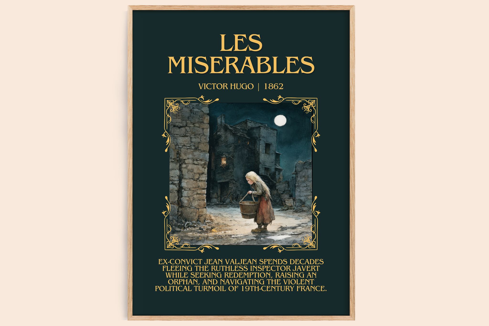 Les Misérables Minimalist Book Poster by Victor Hugo