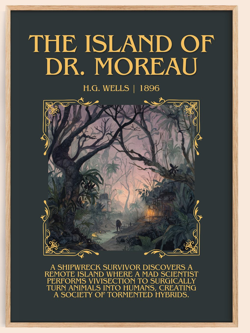 The Island Of Dr. Moreau Minimalist Book Poster by H.G. Wells – book poster