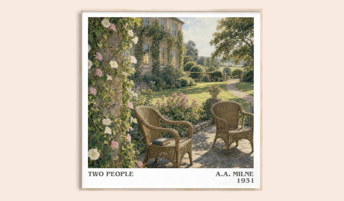 Two People literary book poster by A.A. Milne – framed literary art print