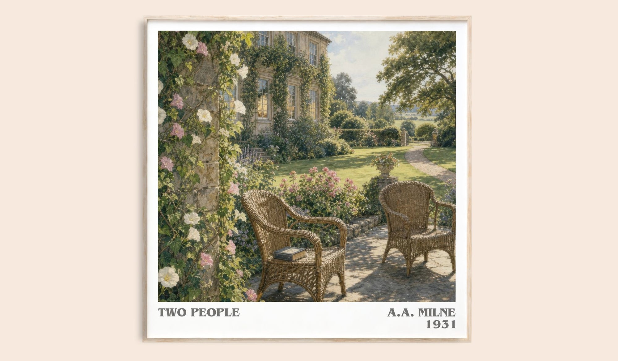 Two People literary book poster by A.A. Milne – framed literary art print