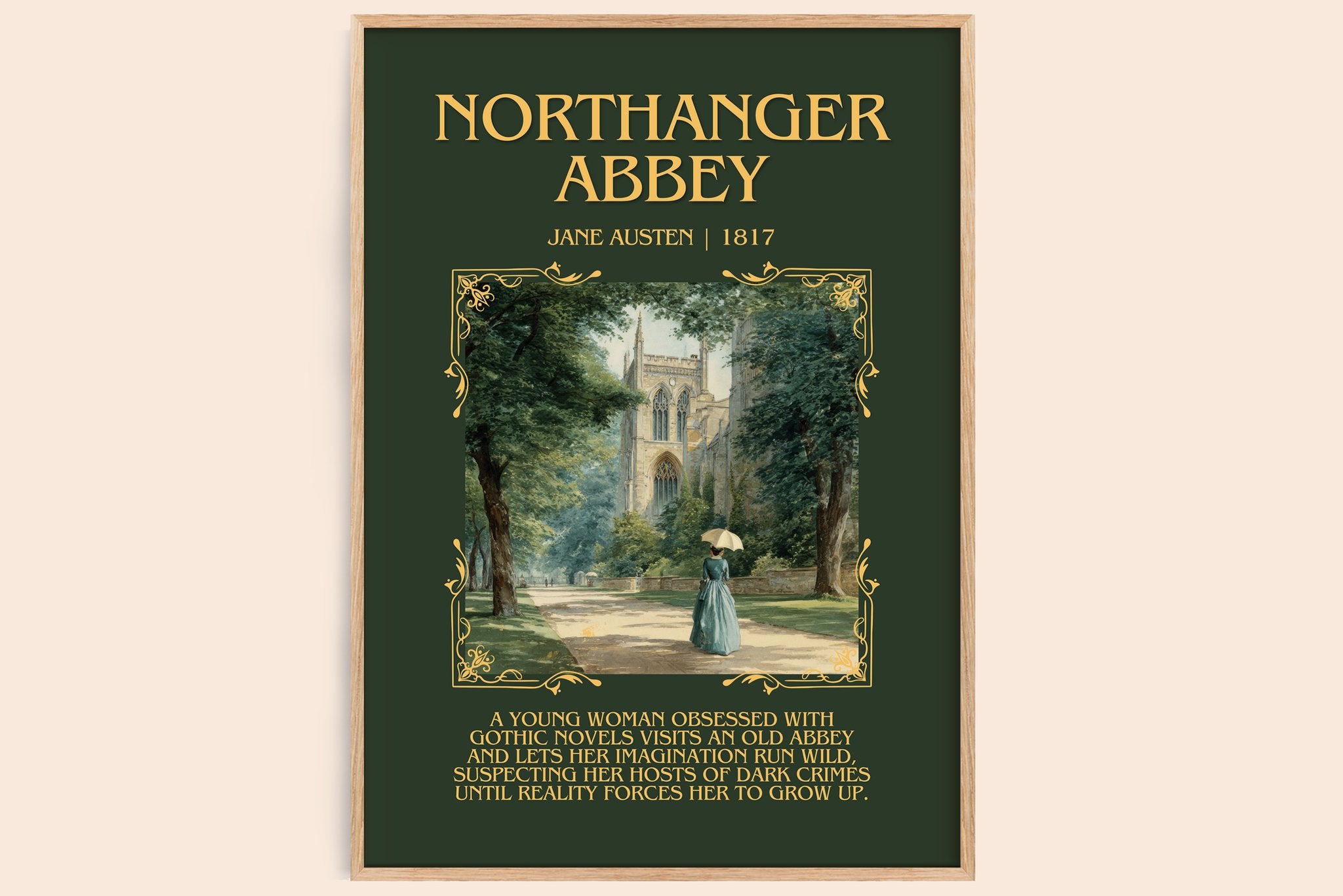 Northanger Abbey Minimalist Book Poster by Jane Austen