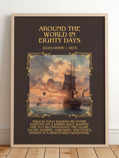 Around The World In Eighty Days Minimalist Book Poster by Jules Verne – image 2