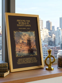 Around The World In Eighty Days Minimalist Book Poster by Jules Verne – image 3