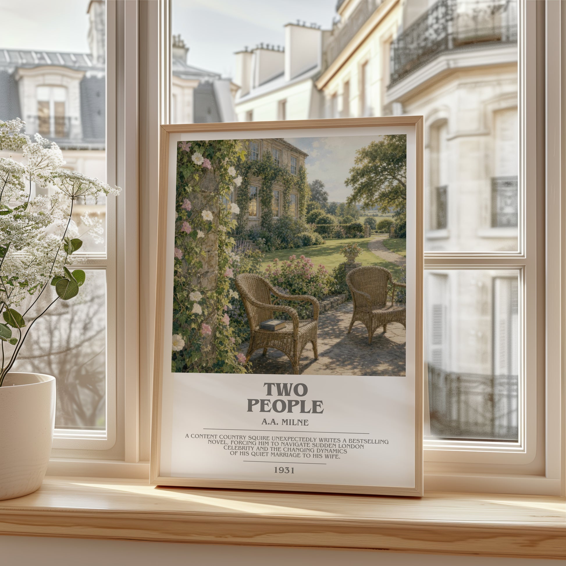 Two People bookish poster colour and style options – A.A. Milne book art