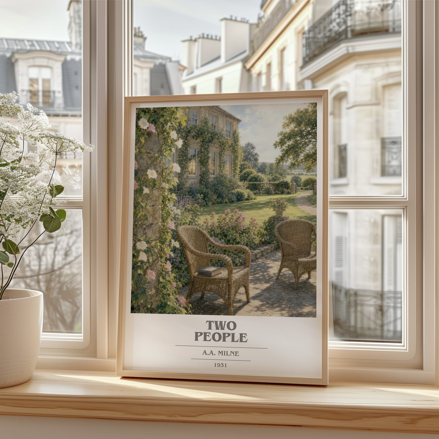 Two People book cover poster colour and style options – A.A. Milne book art