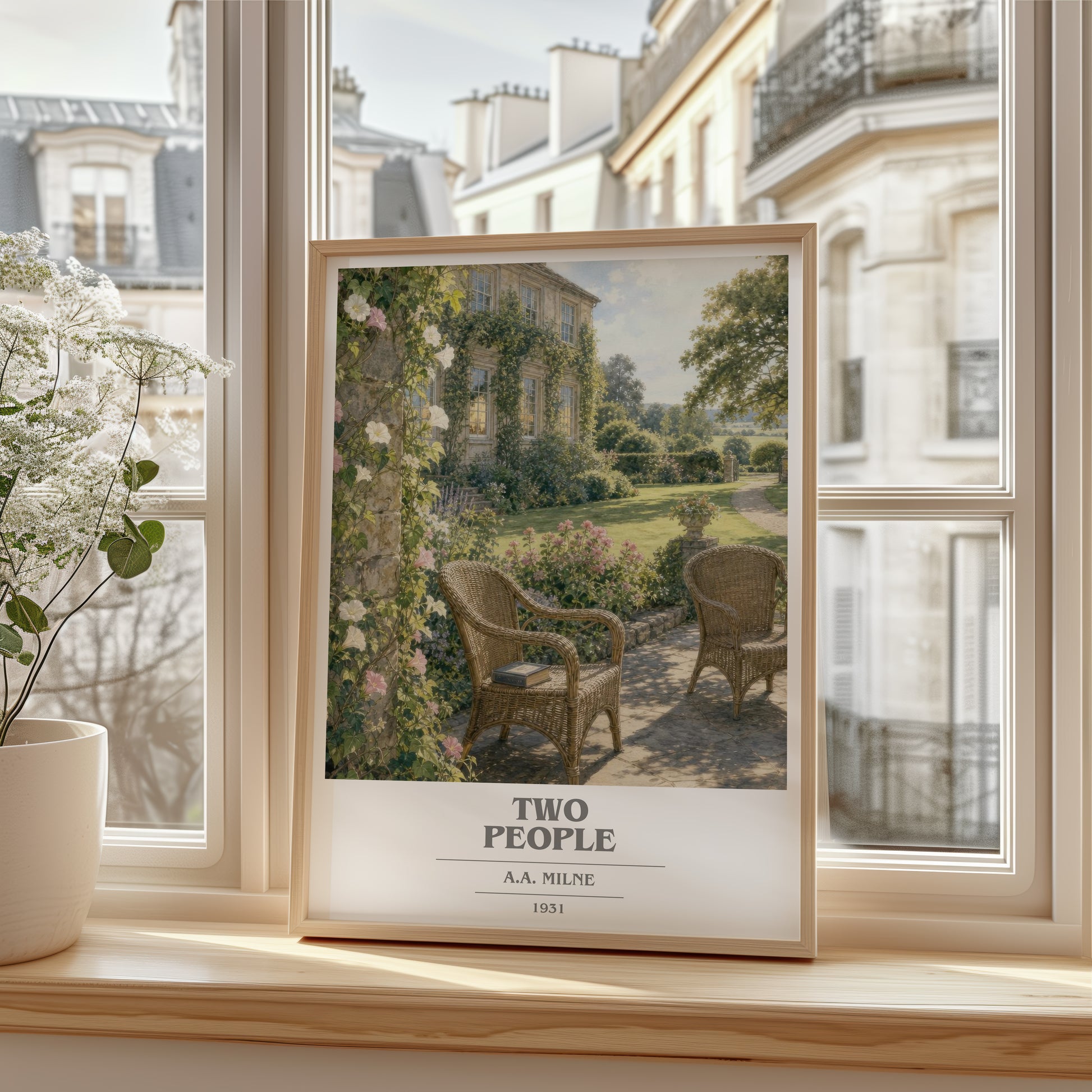 Two People book cover poster colour and style options – A.A. Milne book art