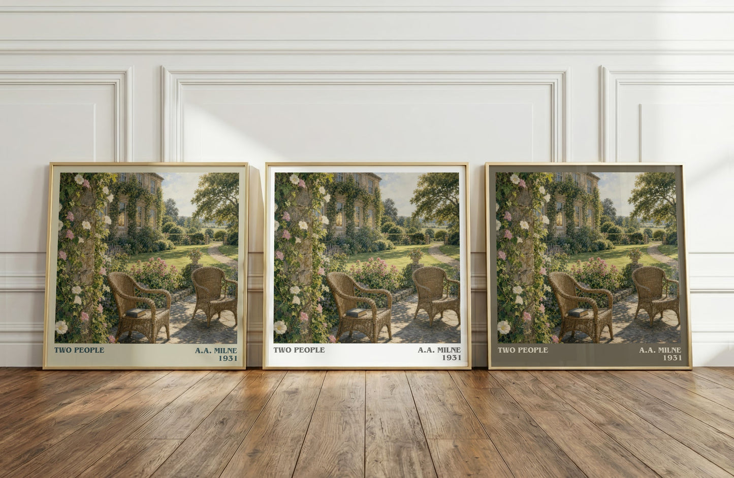 Two People literary art print colour and style options – A.A. Milne book art