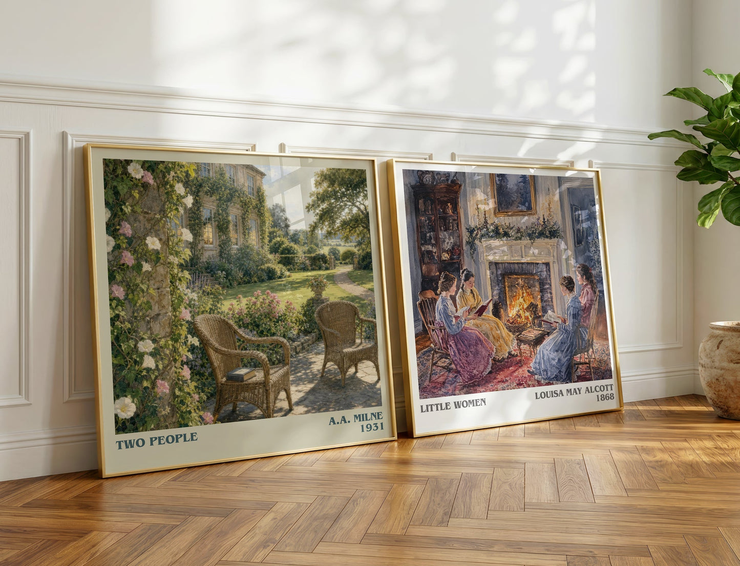 Two People literary print on bookshelf – A.A. Milne fan gift