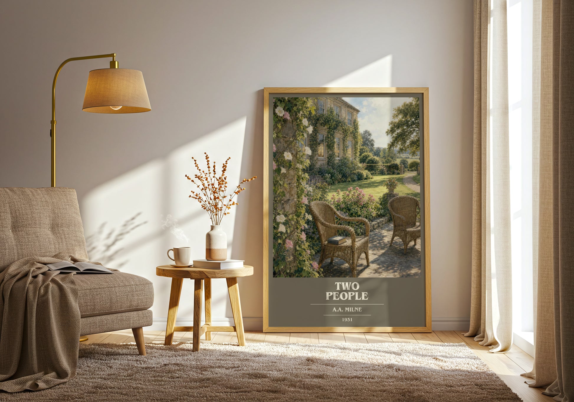 Two People book cover print on bookshelf – A.A. Milne fan gift