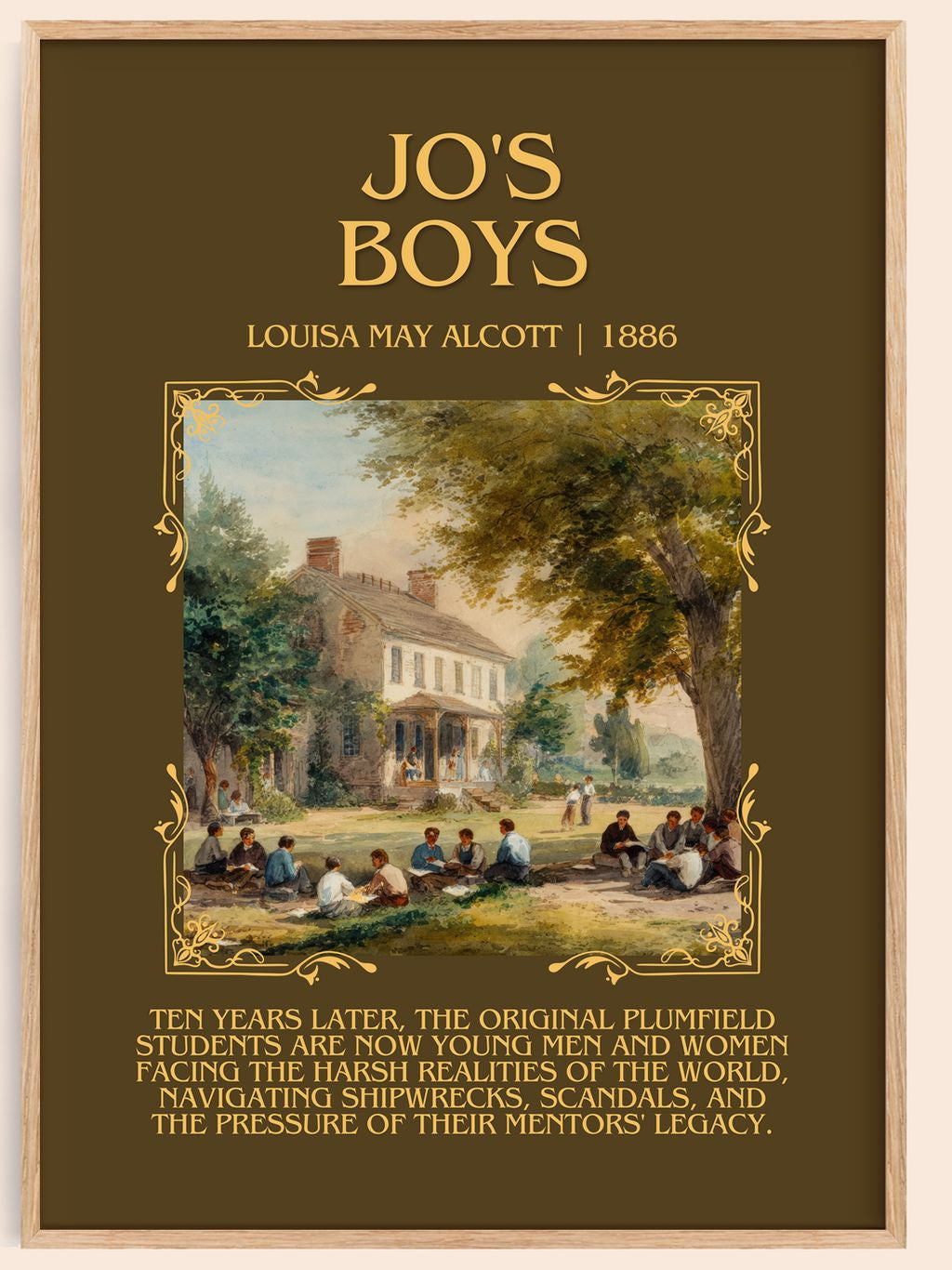 Jo'S Boys Minimalist Book Poster by Louisa May Alcott – book poster