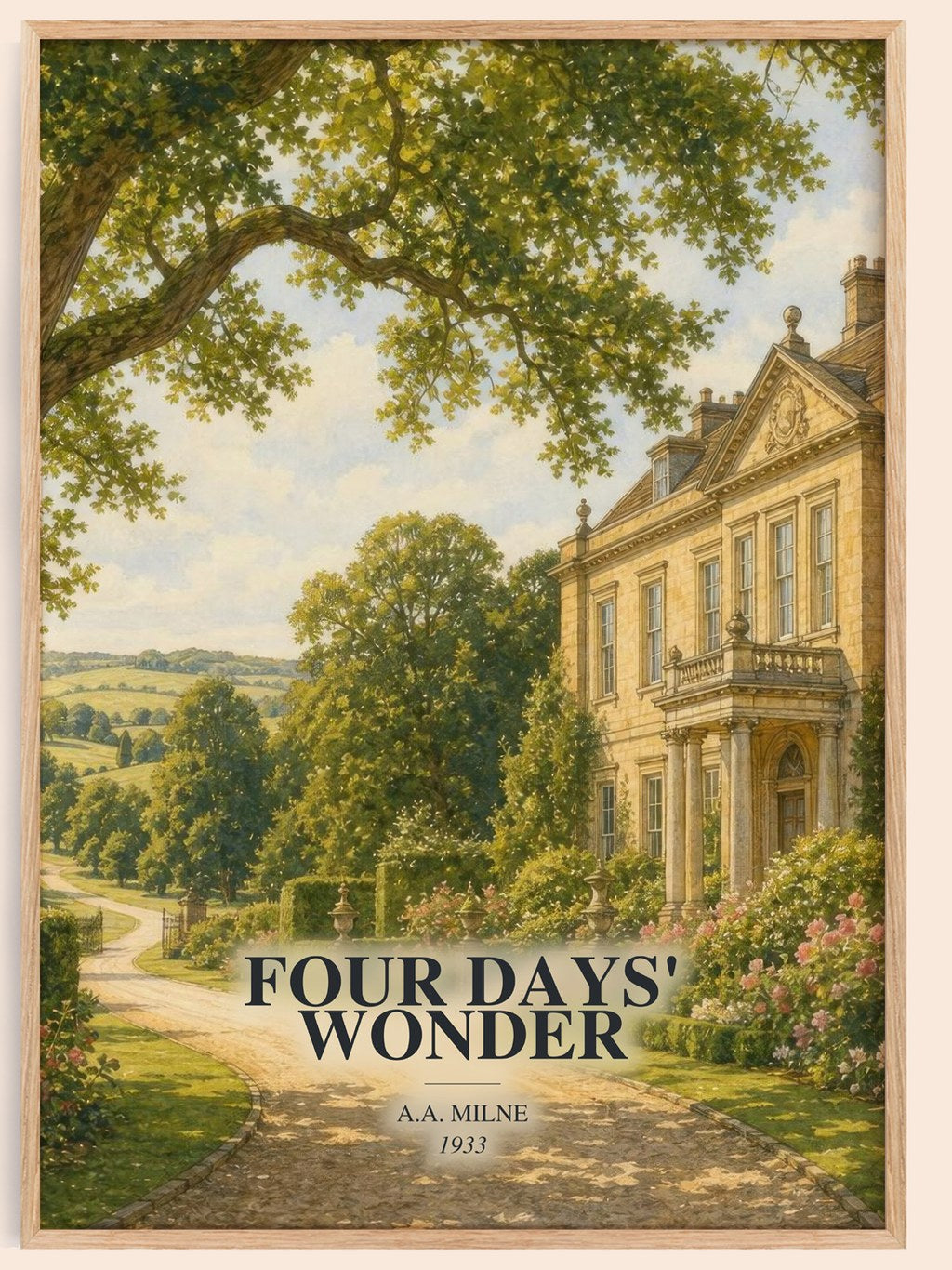 Four Days' Wonder watercolour book poster by A.A. Milne – framed literary art print