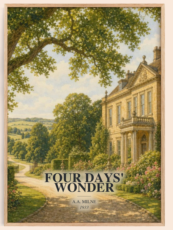 Four Days' Wonder watercolour book poster by A.A. Milne – framed literary art print