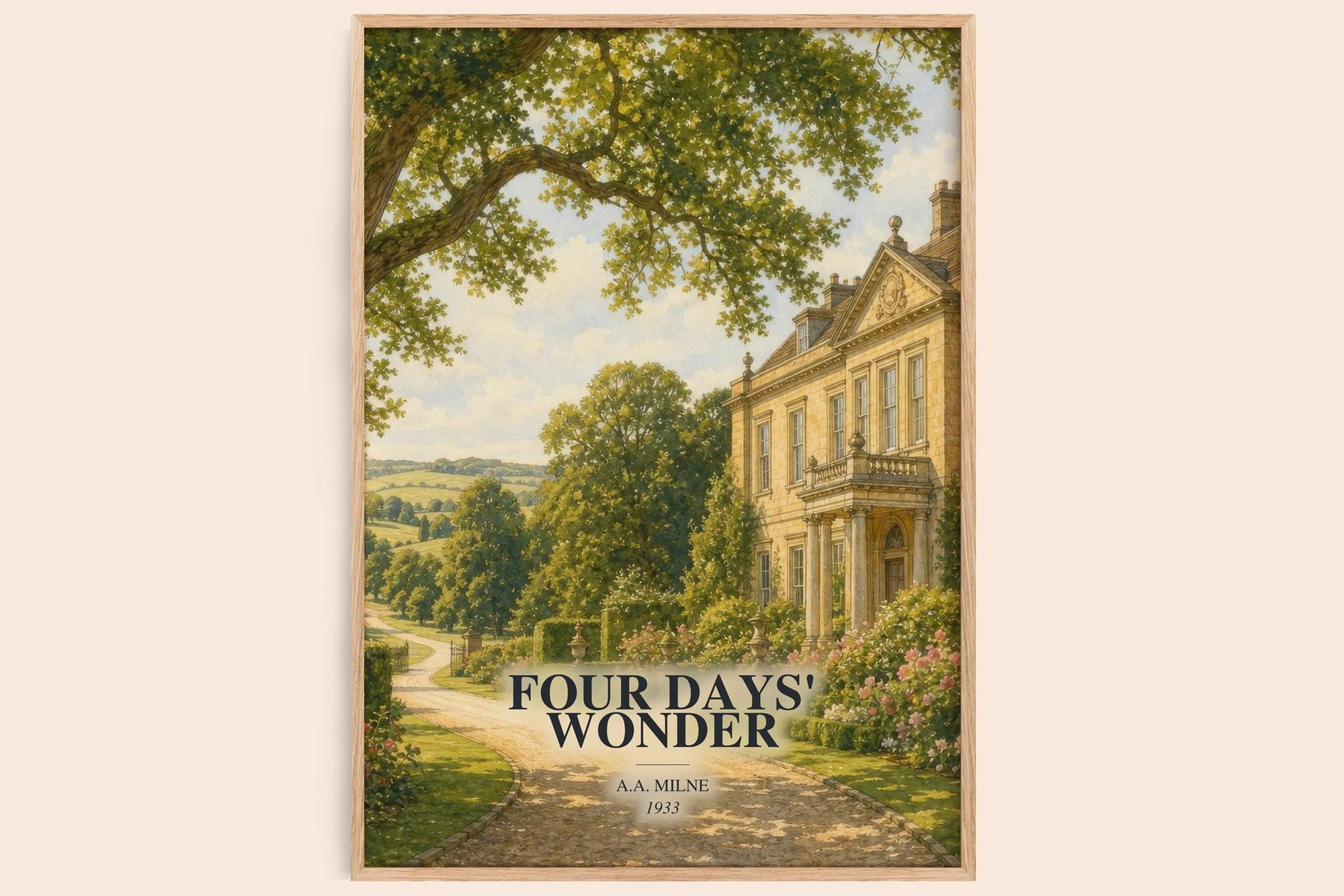 Four Days' Wonder watercolour book poster by A.A. Milne – framed literary art print