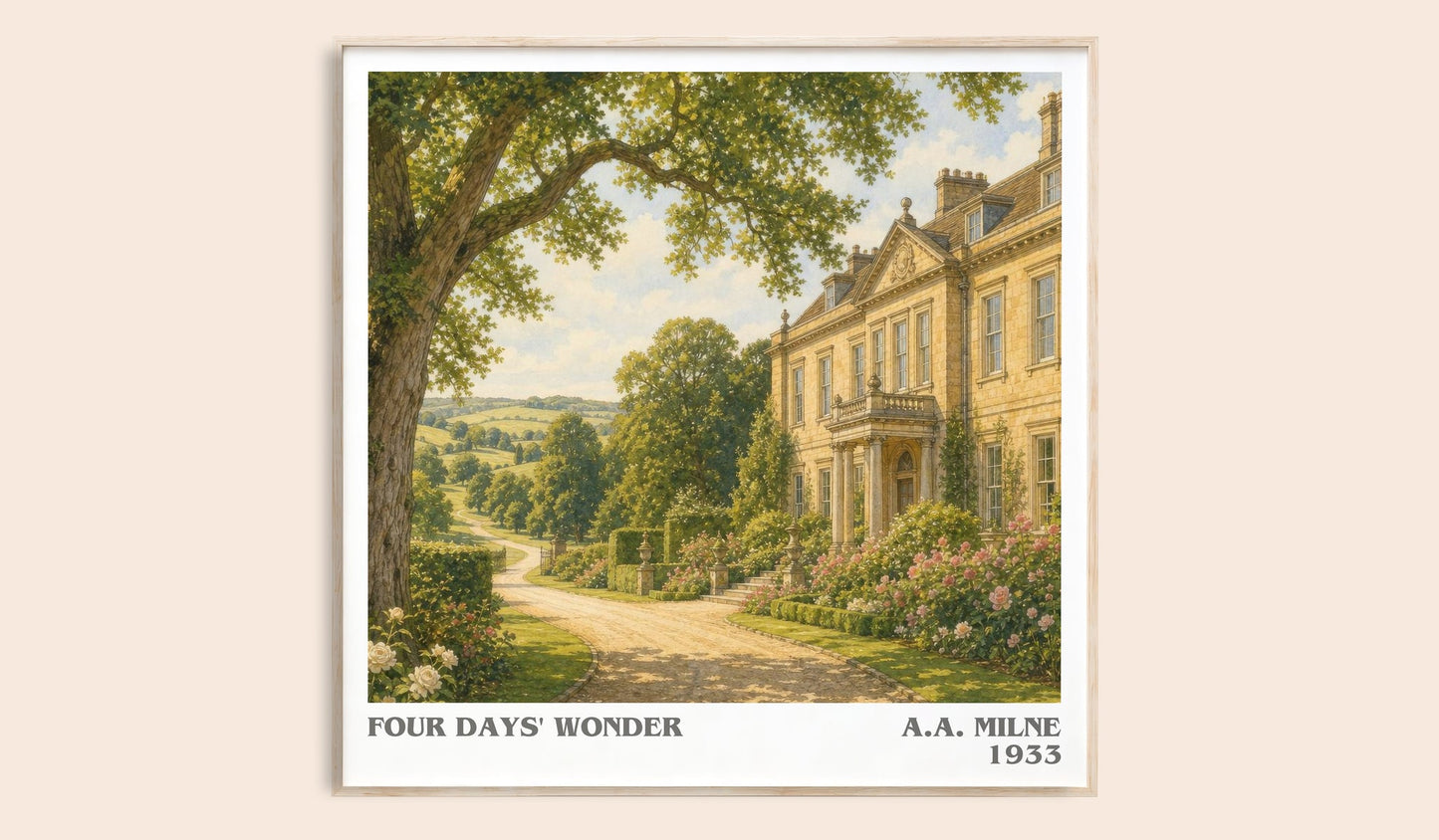 Four Days' Wonder literary book poster by A.A. Milne – framed literary art print