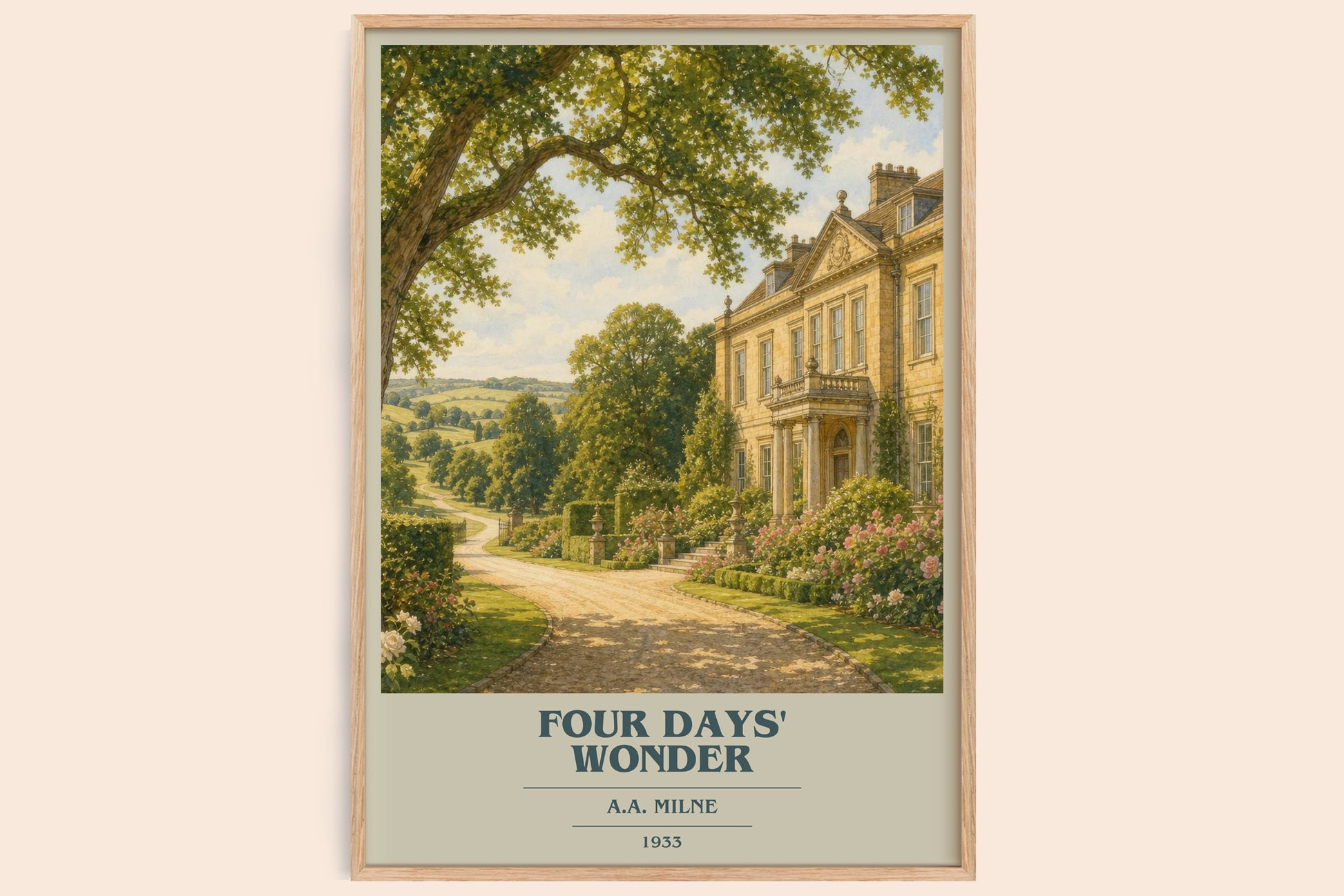 Four Days' Wonder book cover book poster by A.A. Milne – framed literary art print