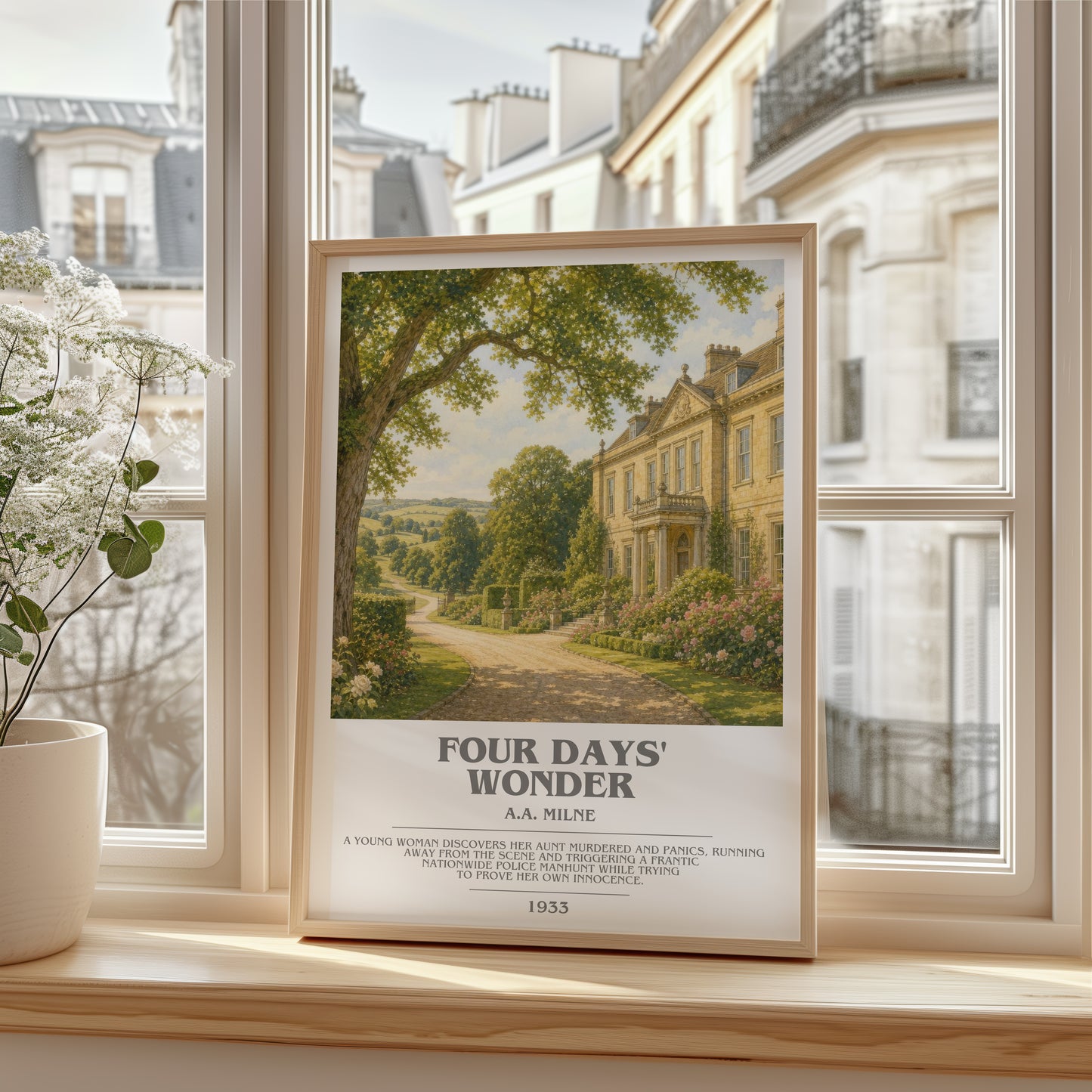 Four Days' Wonder bookish poster colour and style options – A.A. Milne book art