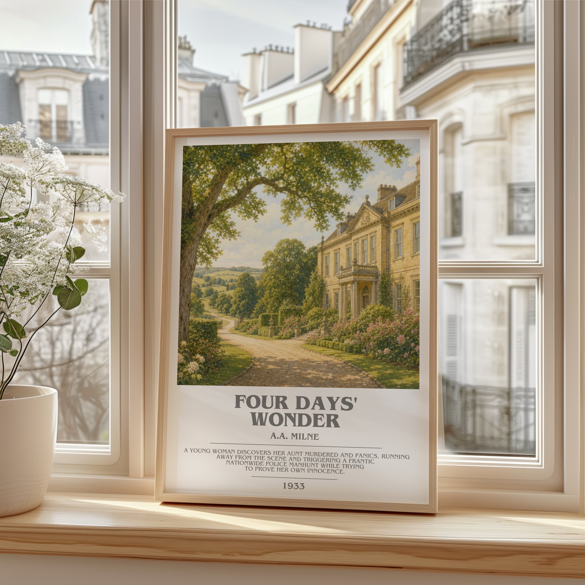 Four Days' Wonder bookish poster colour and style options – A.A. Milne book art
