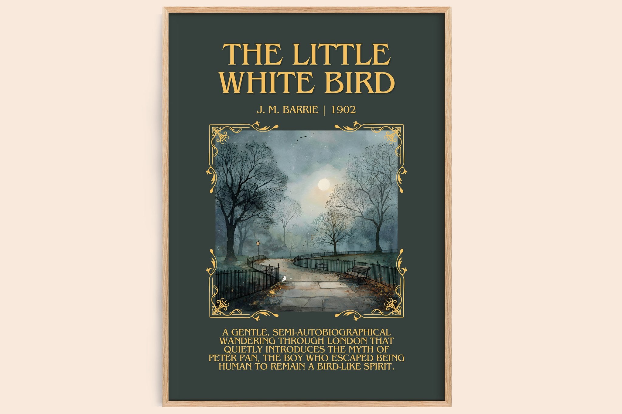 The Little White Bird Minimalist Book Poster by J. M. Barrie