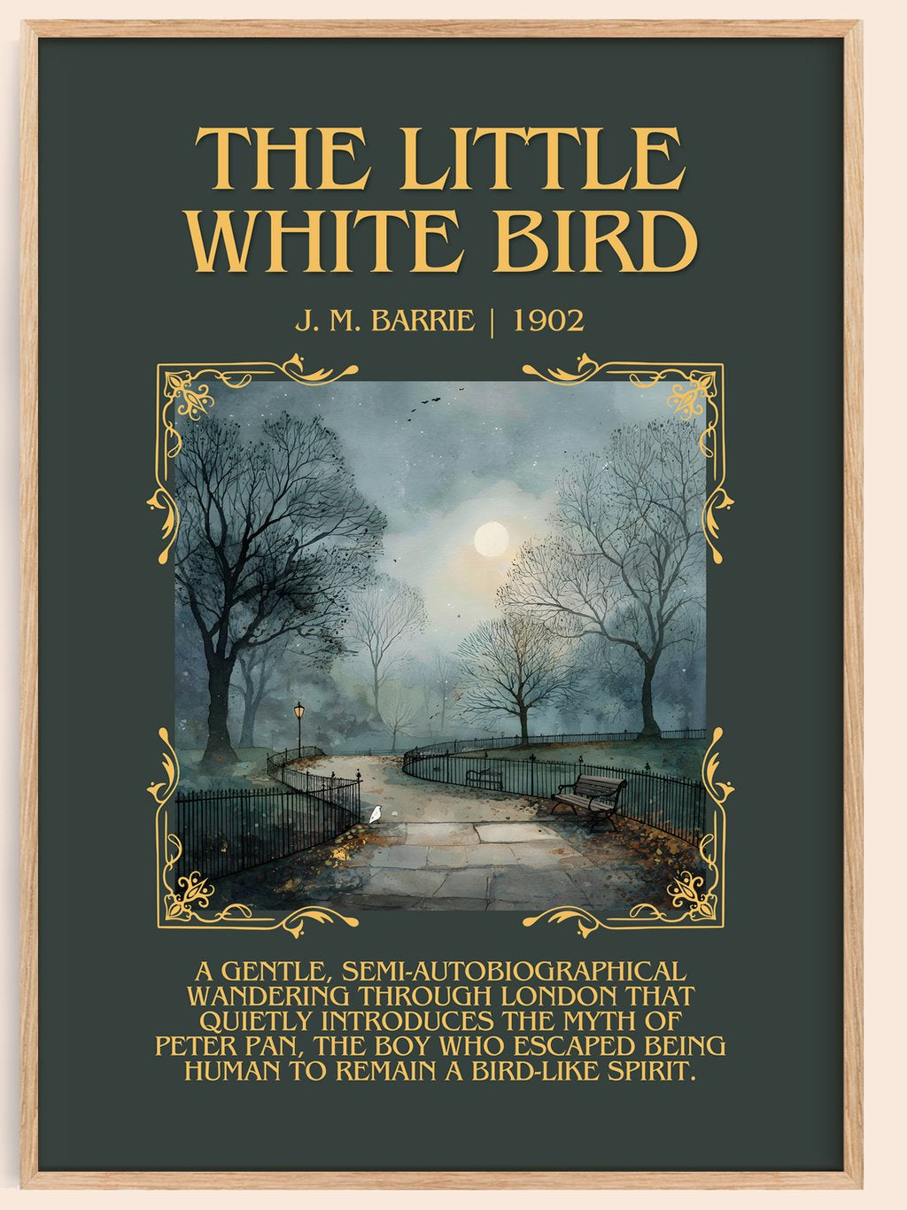 The Little White Bird Minimalist Book Poster by J. M. Barrie – book poster