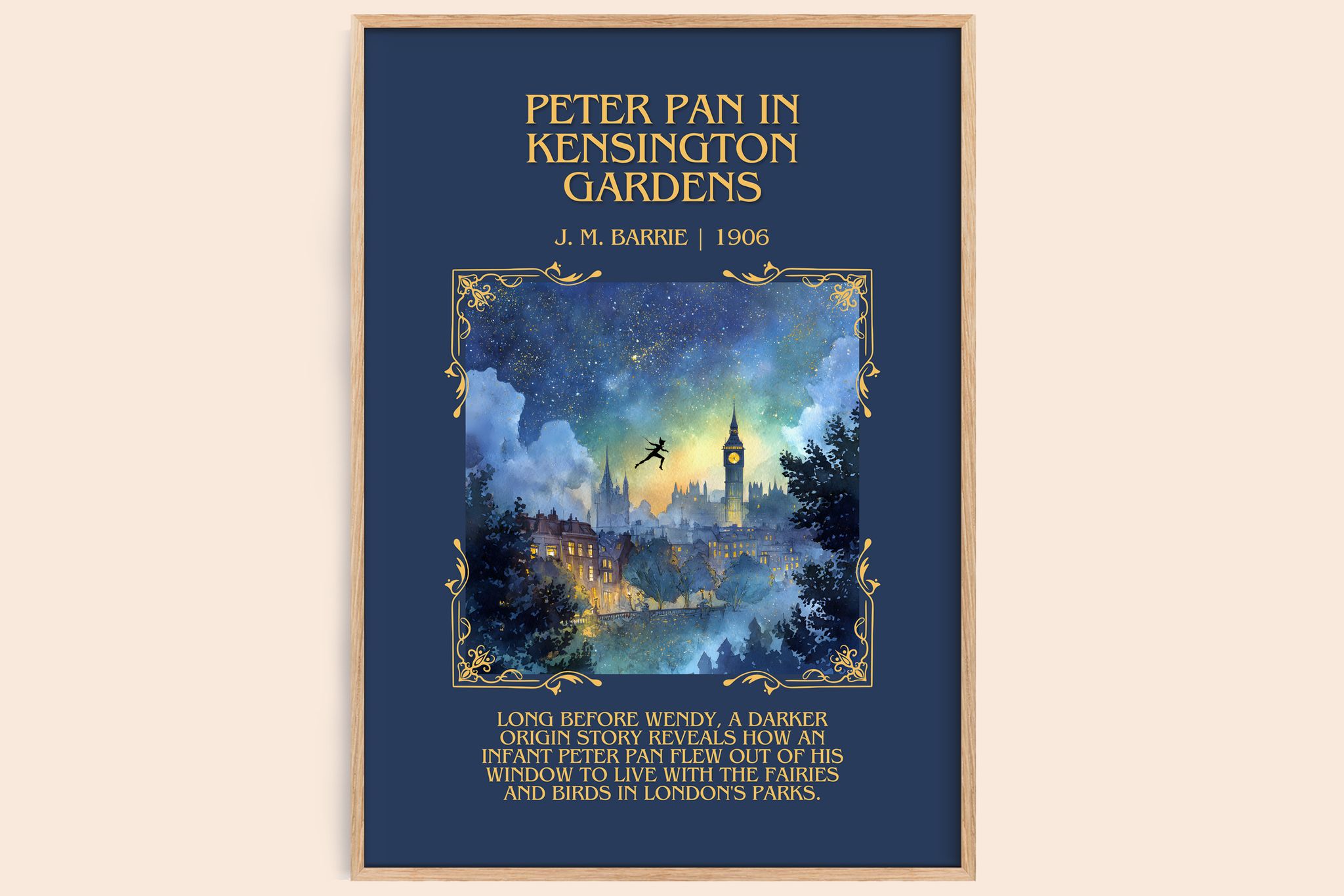 Peter Pan In Kensington Gardens Minimalist Book Poster by J. M. Barrie
