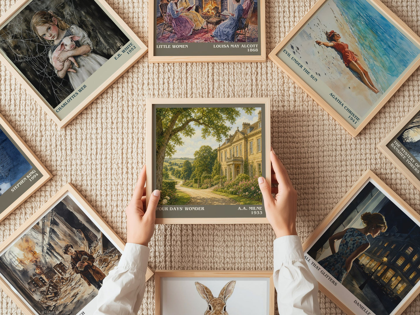 Four Days' Wonder literary book poster framed on wall – mystery wall art