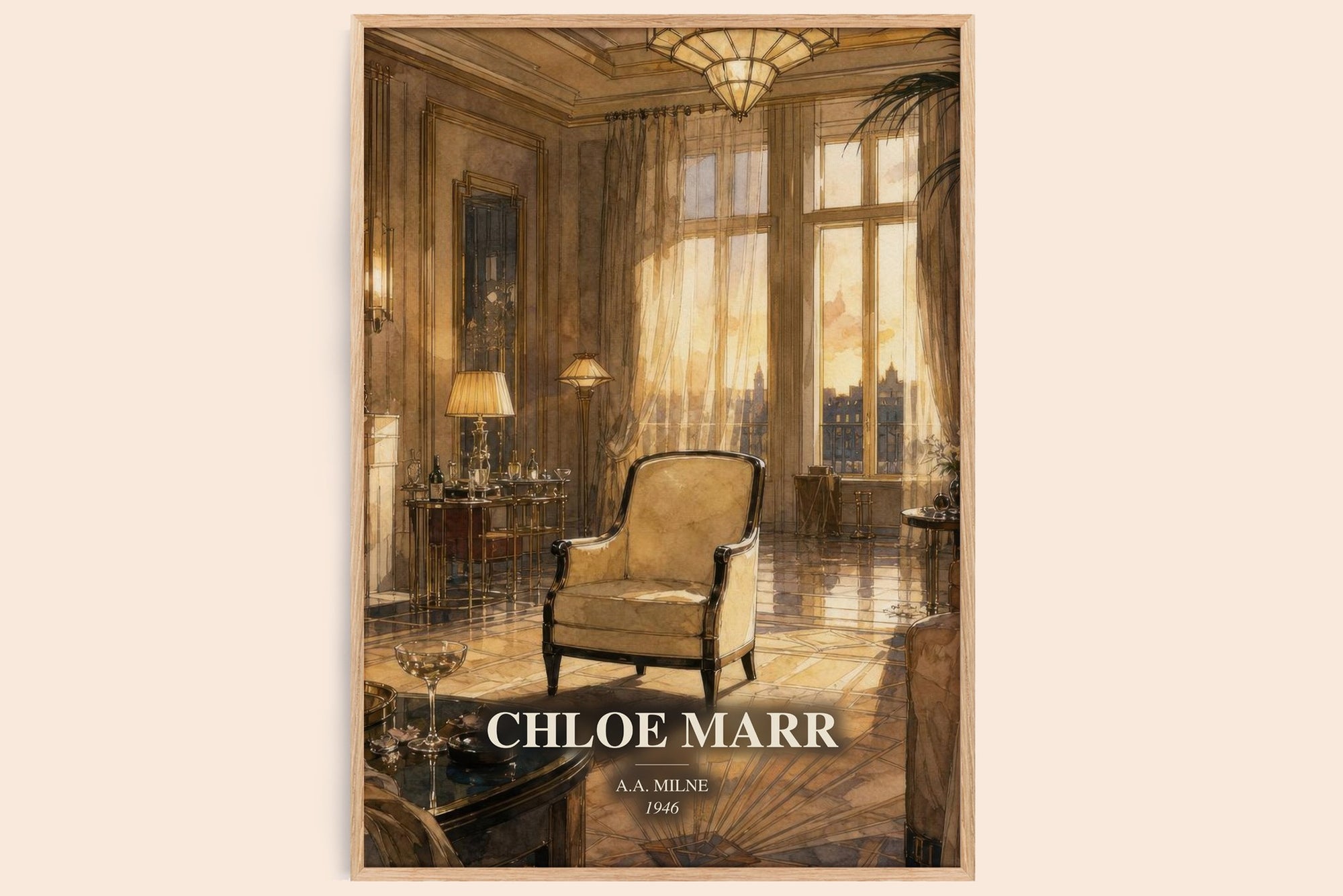 Chloe Marr watercolour book poster by A.A. Milne – framed literary art print