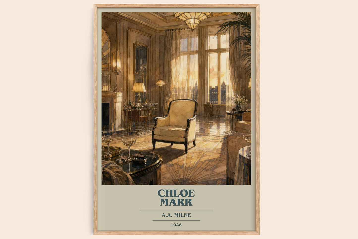 Chloe Marr book cover book poster by A.A. Milne – framed literary art print
