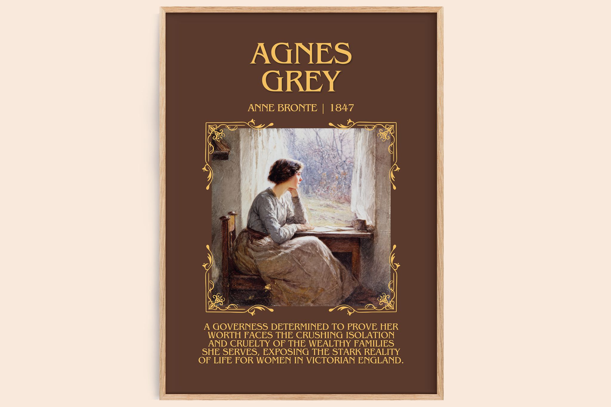 Agnes Grey Minimalist Book Poster by Anne Brontë