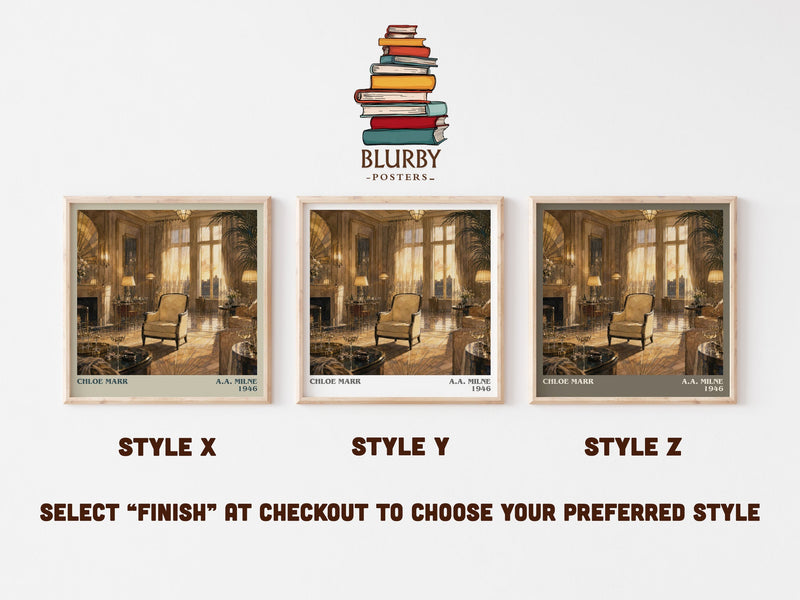 Chloe Marr literary print in frame leaning in hallway – literary fiction wall art