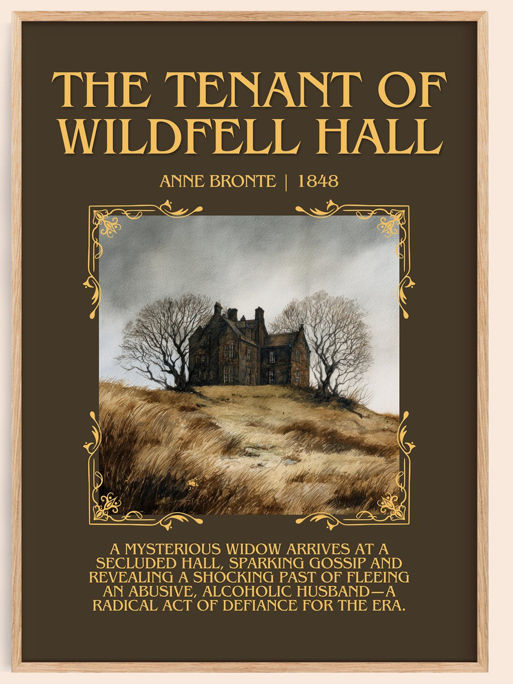 The Tenant Of Wildfell Hall Minimalist Book Poster by Anne Brontë – book poster